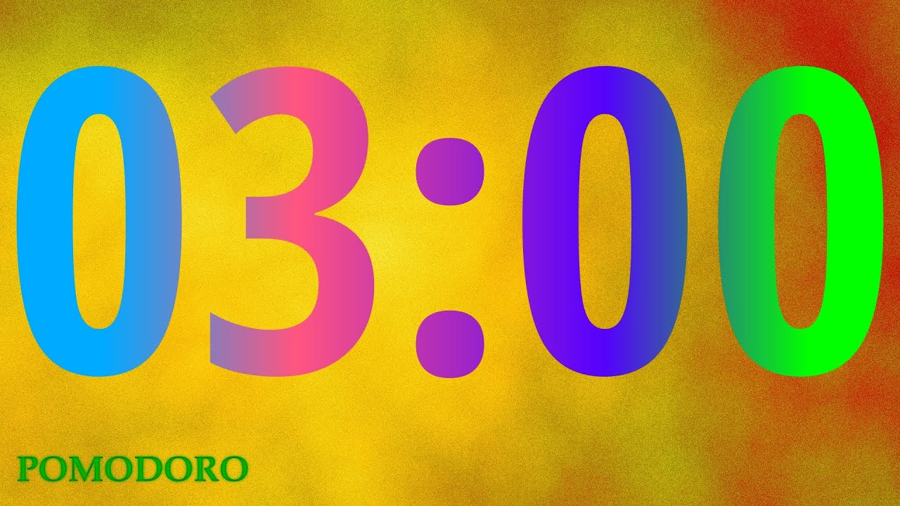 3 Minute Timer - Study - Work - Deep Focus - Countdown Timer - No Music ...