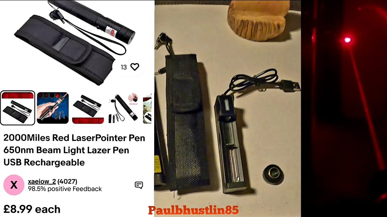 Trying out my New High Powered Vastfire 650nm Red Laser Pointer for the First Time!