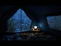 🔴 Heavy Rain Falling All Night Around a Canvas Shelter with Rain Sounds for Sleep