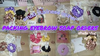 studio vlog ep. 7: more packaging orders, eyebrow soap, liptints, and more