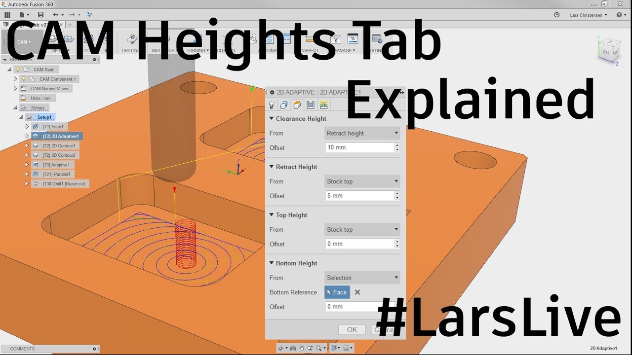 Fusion 360 CAM — Heights Tab Explained — #LarsLive 91 - YouTube