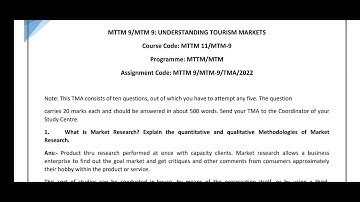 MTTM 9 SOLVED ASSIGNMENT 2022 IGNOU / PDF WATSAPP ME 8228091239 #ignou MTTM