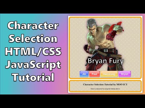 Make a Character Selection project using HTML CSS and JavaScript