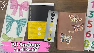 B6 Stalogy Setup - April Monthly Calendar Decoration - Live Love Posh Stickers - Planner Hop Chat