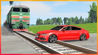 Carros VS Trilhos de Trem - BeamNG.Drive screenshot 4
