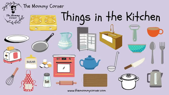 Learn English Vocabulary for Kids | Things in the Kitchen Talking Flashcards | The Mommy Corner