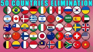 50 Countries Elimination Marble Race In Algodoo Marble Race King