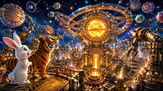 ⚙️ Rabbit & Tiger Discover a Giant Clockwork World! 🐰🐯 | Mechanical Dragon Adventure