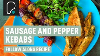 PureGym Recipes | Sausage and Pepper Kebabs