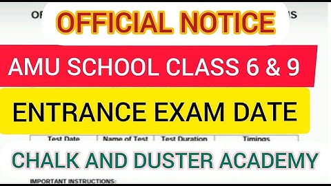 AMU CLASS 9TH AND 6TH ENTRANCE EXAM DATE 2020-2021