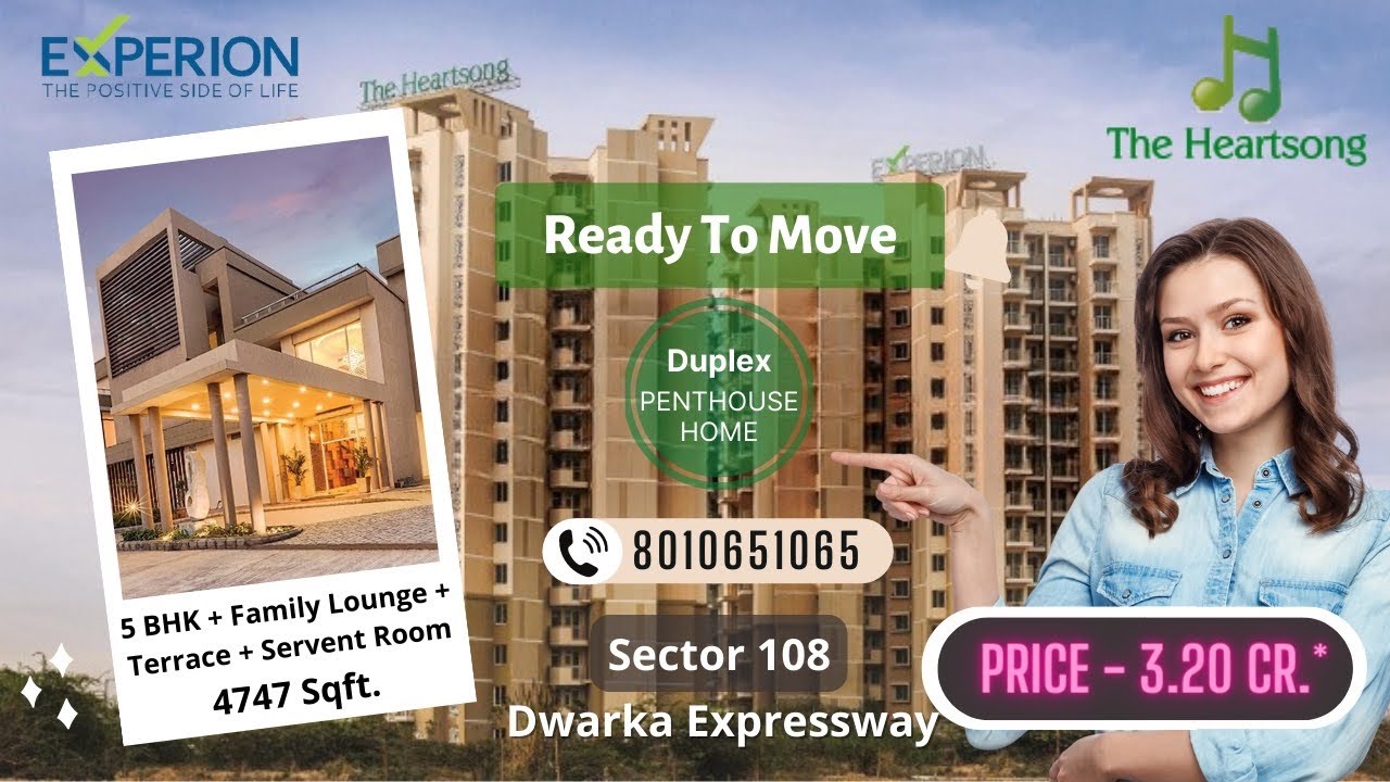4BHK & 5BHK Duplex Penthouse ₹3.20 Cr. Onwards* | Experion Heartsong Sector 108 Gurgaon | 8010651065