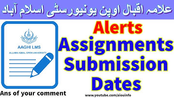 Assignment Submission Schedules Spring 2021 | AIOU INFO