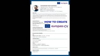 How to Create Europass CV For Seasonal or Work Visa Europe Country #shorts