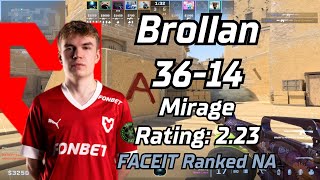 Brollan (36-14) rating:2.23 (mirage) | FACEIT Ranked NA | May 26, 2024 #cs2 #pov