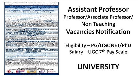Assistant Professor/Associate Professor/Professor/Teachers Vacancies in University | 7th Pay | PG