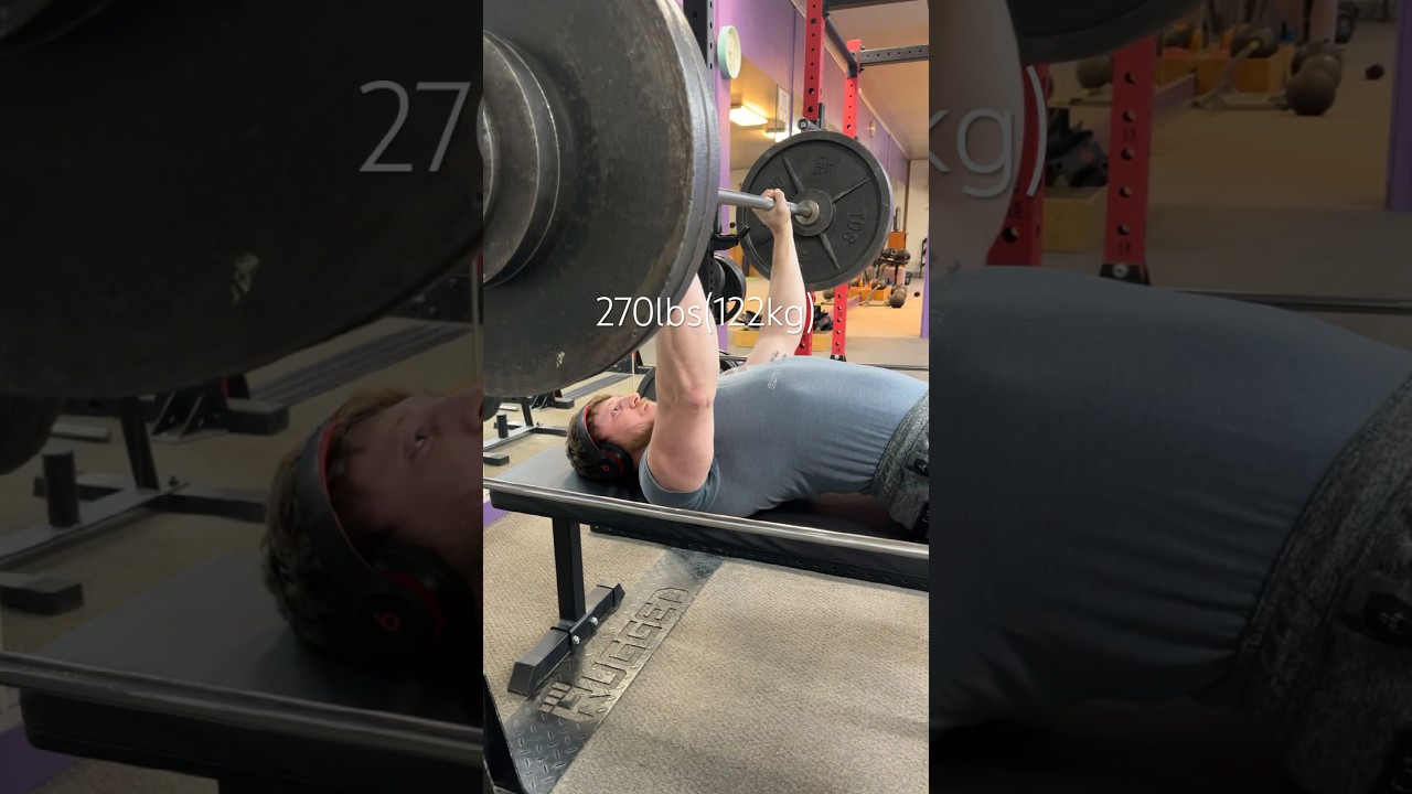 270lbs(122kg) benchpress at 177lbs(80kg) 