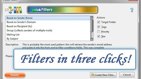 quickFilters - Thunderbird filter in 3 clicks (enhanced version)