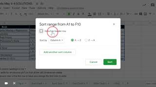 Sorting And Filtering With Google Sheets