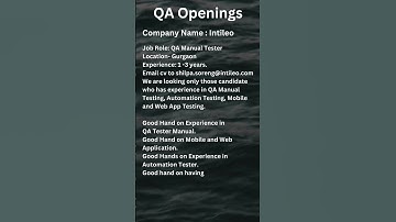 QA JOB OPENING FOR MANUAL TESTER #manualtesting #selenium #automation #qa #viral #shortvideo #shorts