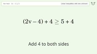 2v4 Greater Than Or Equal To 5  Solve Linear Inequalities With One Unknown