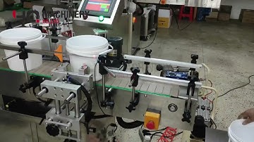 1 gallon bucket labeling machine|YQ 5 gallon pail wrap around labeler  #equipment