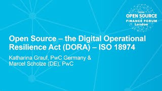 Open Source – the Digital Operational Resilience Act (DORA) – ISO 18974