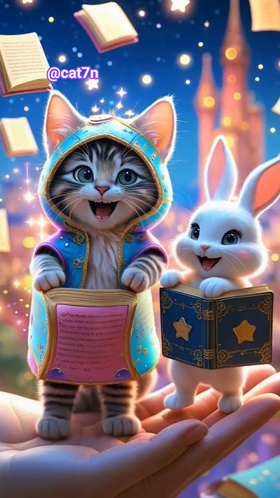 cute cat and rabbit #cute #viralvideo #cat #funny #catdance #dancingkittens #cutecat