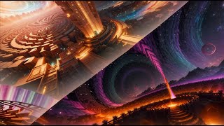 Spiral Galaxy Civilization: Orange World of Dreams | Ambient Music | 4K Trippy Relaxing Visuals