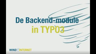 De backend module van Typo3
