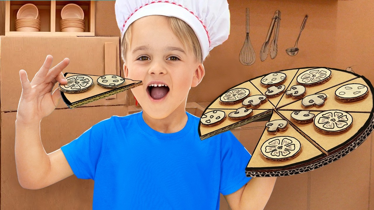 Картонный челлендж для детей с Крисом и Майком