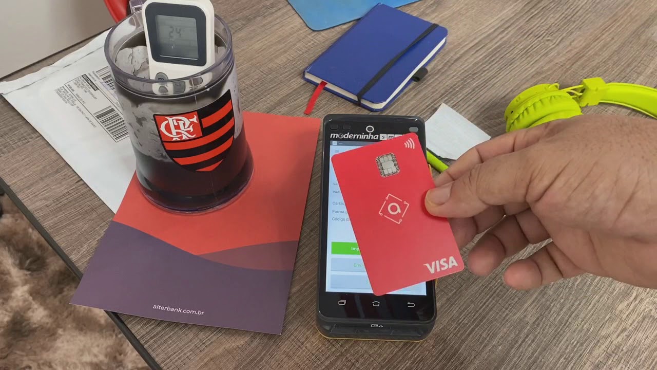 Pagamento por aproximação do cartão Visa Internacional  Alterbank, confira