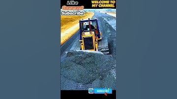 Dozer KOMATSU D53P: Bulldozer At Work Leveling Gravel Stones for New Roads