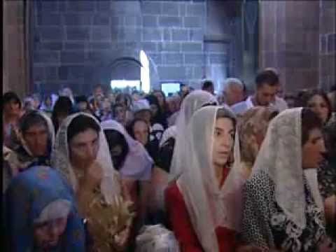 On September 1, the famous Gospel of Sangibaran was brought to the St. Shoghakat Monastery in Vagharshapat, from the Matenadaran in Yerevan. Throughout the day pilgrims from different regions of Armenia had the opportunity to receive blessings by the Gospel.