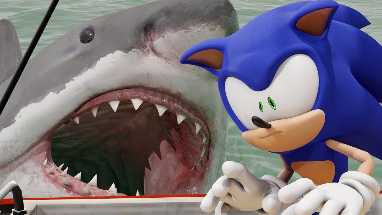 Image result for sonic in jaws