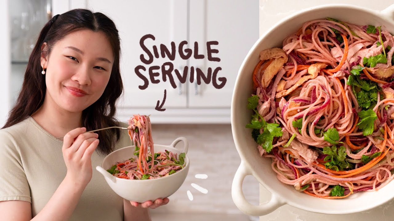 Rainbow Pasta Salad | Easy Lunch Recipe for One Person