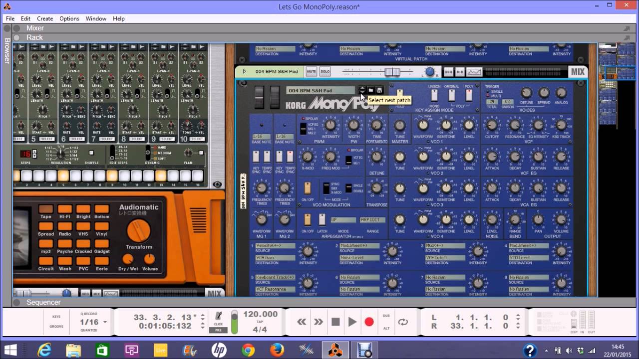 Korg MonoPoly Demo for Reason 8 0, Jan 2015