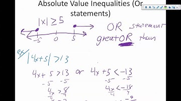 Alg. 2: Chapter 1.7.2: Solving Absolute Value Inequalities