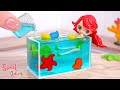 How to make miniature swimming pool jelly  beautiful miniature ariel princess jelly decorating