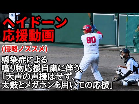 ヘイドーン応援動画(侵略ノススメ) 感染症による鳴り物応援自粛に伴う、「大声の声援はせず、太鼓とメガホンを用いての応援」