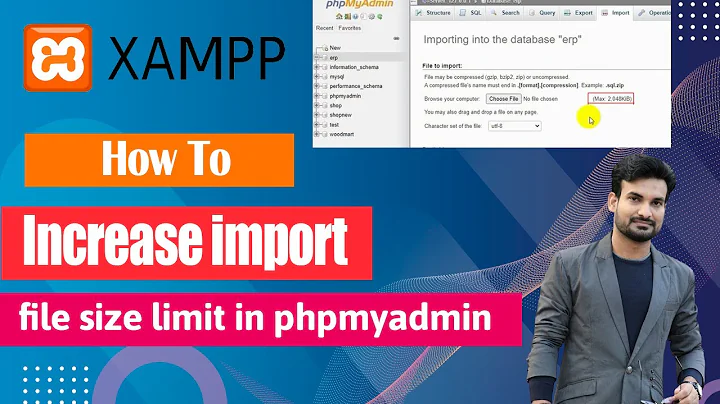 How To Increase import file size limit in phpmyadmin of xampp