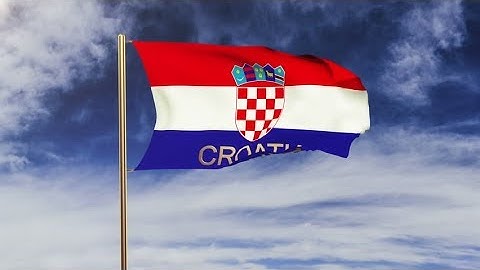 4K Croatia flag with title waving in the wind. Looping sun rises style. Animation loop Stock video
