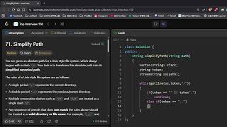 71. Simplify Path Leetcode practice