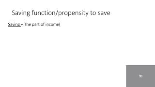 Saving function (theory of income and employment  )