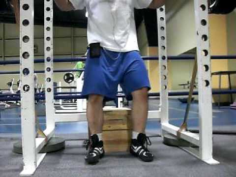 315 Box Squat with Blue Choked