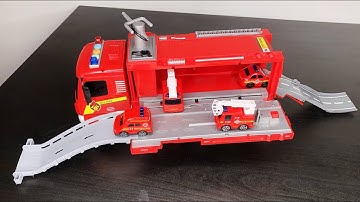Fire Truck with Sirens, Water Spray, Parking Storage and Slide!