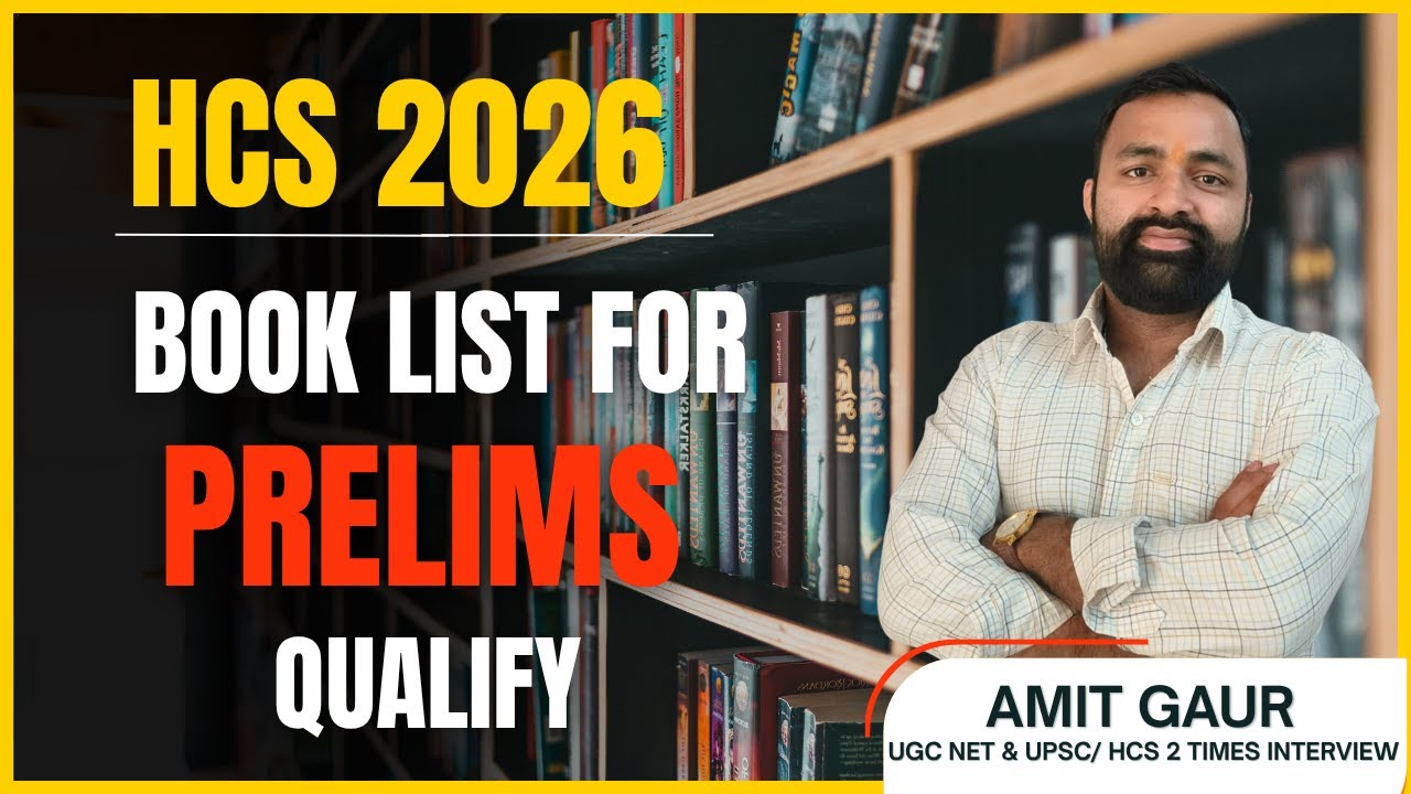 BOOK LIST FOR HCS 2026 | HCS  PRTELIMS 2026 | HARYANA PCS KAB TK AAE GA