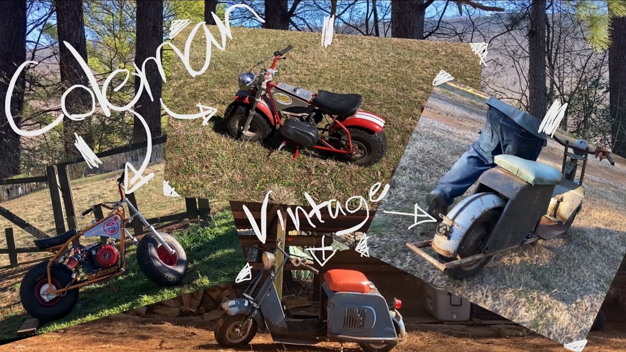 A Visit to the Farm with Vintage MotorBikes and Cleaning Modern Minibikes.