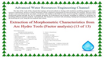 Extraction of Morphometric Characteristics from Arc Hydro Tools, Factor analysis 13 of 13