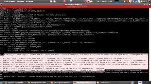 Hacking con Python - Parte XVI Twitter desde python utilizando el protocolo oauth