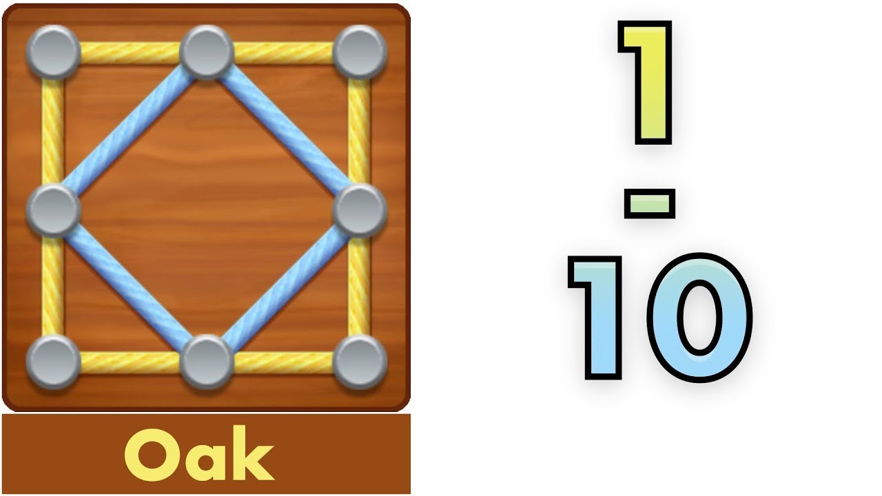 Line Puzzle: String Art | Oak | Levels 1 - 10 | Walkthrough